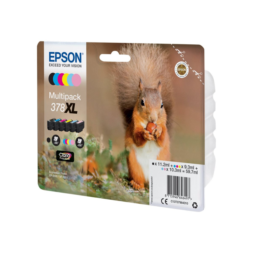 Produktbild för Epson 378XL Multipack - 6-pack - XL - svart, gul, cyan, magenta, ljus magenta, ljus cyan - original - bläckpatron