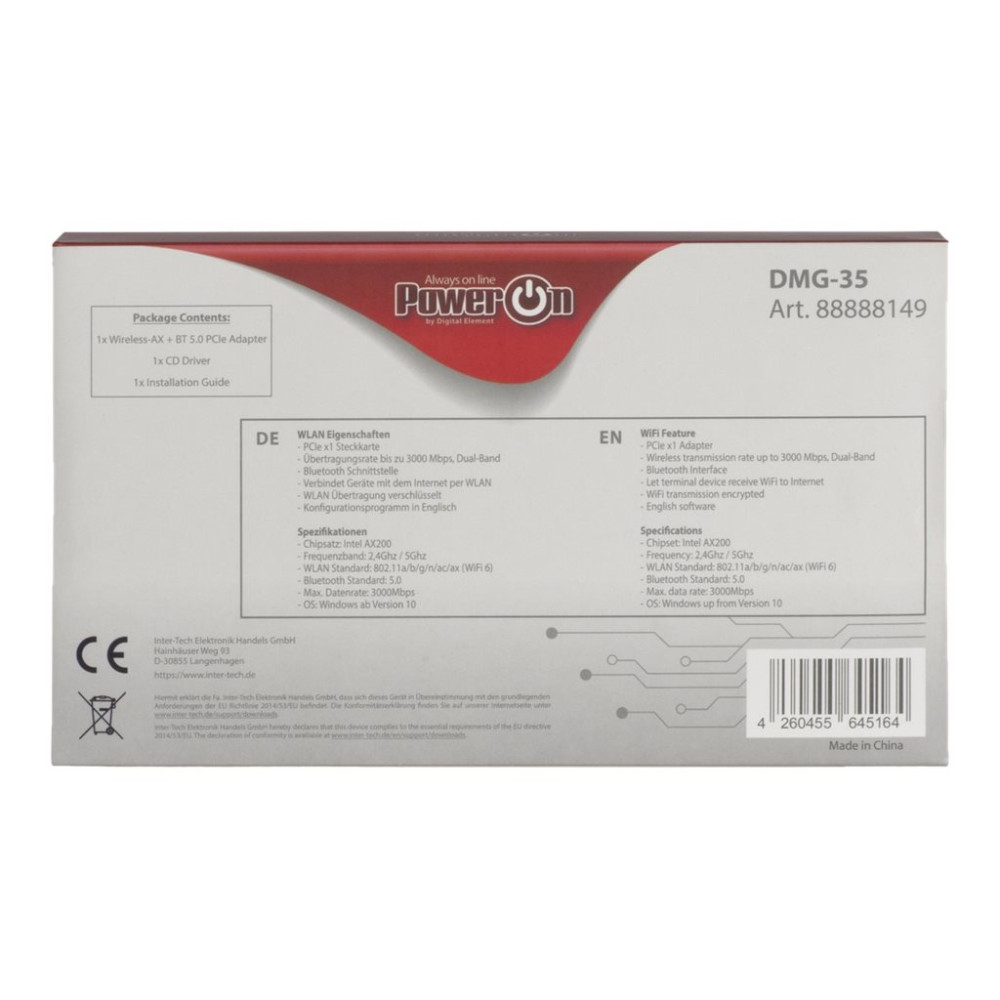Produktbild för Inter-Tech DMG-35 - nätverksadapter - PCI Express x1