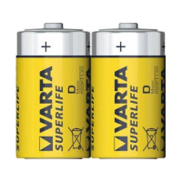 Produktbild för Varta R20 D, D, Zink-Kol, 1,5 V, 2 styck, Multifärg, 61,5 mm
