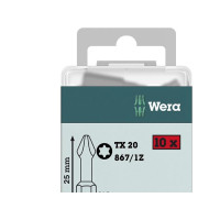 Produktbild för Wera 867/1 DIY SiS, 10 styck, Torx Plus, TX10, Rostfritt stå...