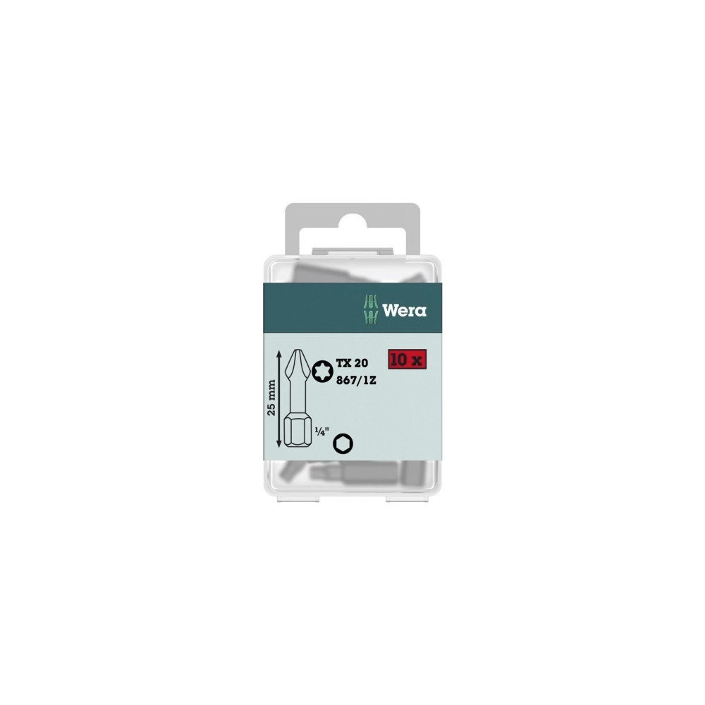 Produktbild för Wera 867/1 DIY SiS, 10 styck, Torx Plus, TX30, Rostfritt stå...