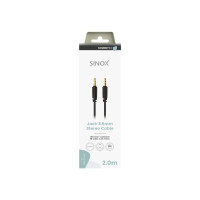 Produktbild för Sinox SXA06102, 3,5mm, Hankontakt, 3,5mm, Hankontakt, 2 m, S...