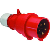 Produktbild för BALS CEE stickpropp 32A 400V kl H6 5-pol röd, IP44, skruvfri...