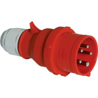 Produktbild för BALS CEE stickpropp 32A 400V kl H6 5-pol röd, IP44, skruvfri...