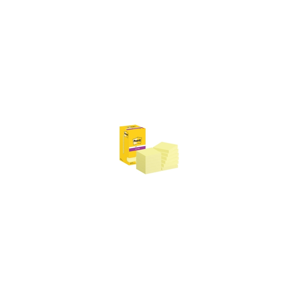 Produktbild för Post-it Super Sticky Notes, ultragul, 76 mm x 76 mm, pakke a...