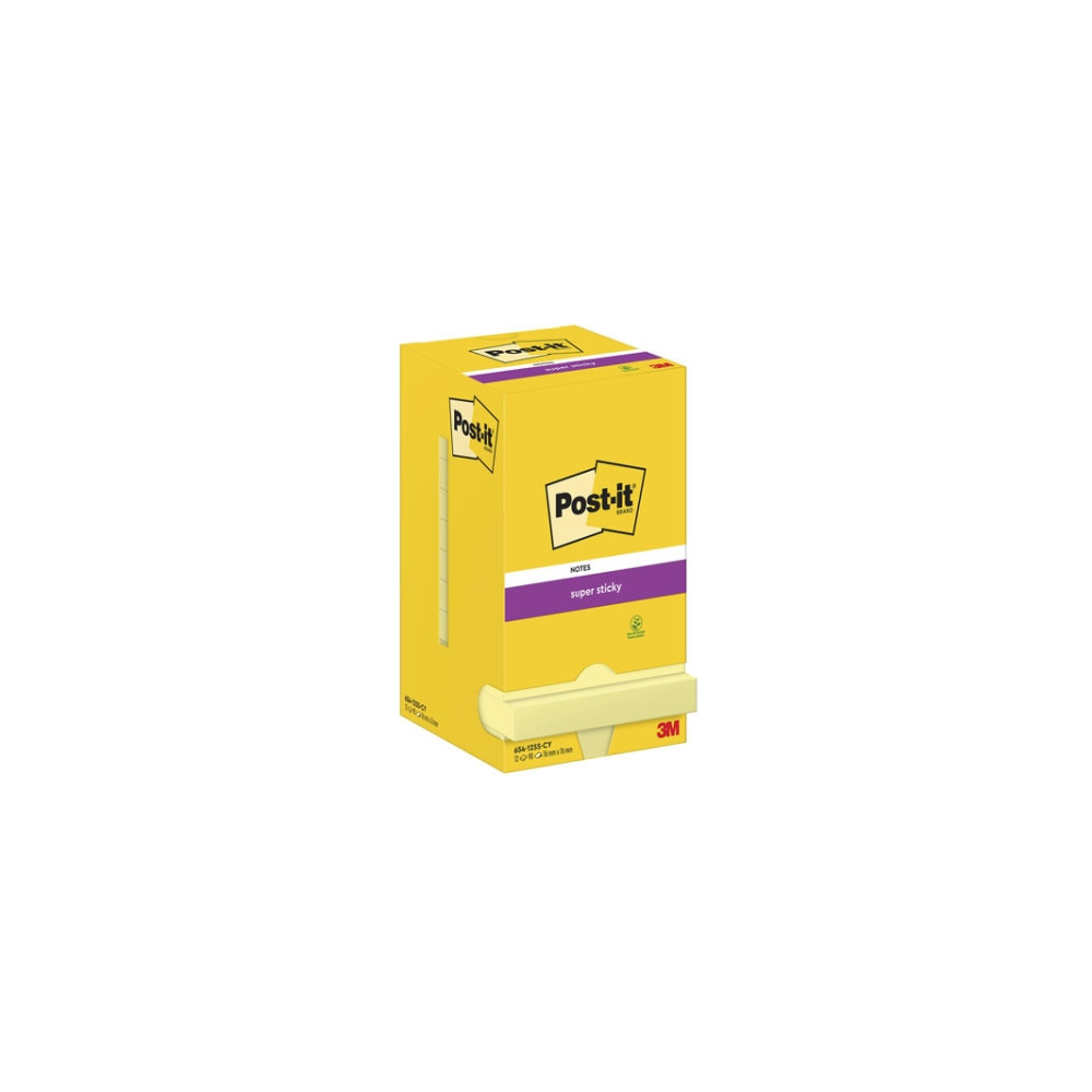 Produktbild för Post-it Super Sticky Notes, ultragul, 76 mm x 76 mm, pakke a...