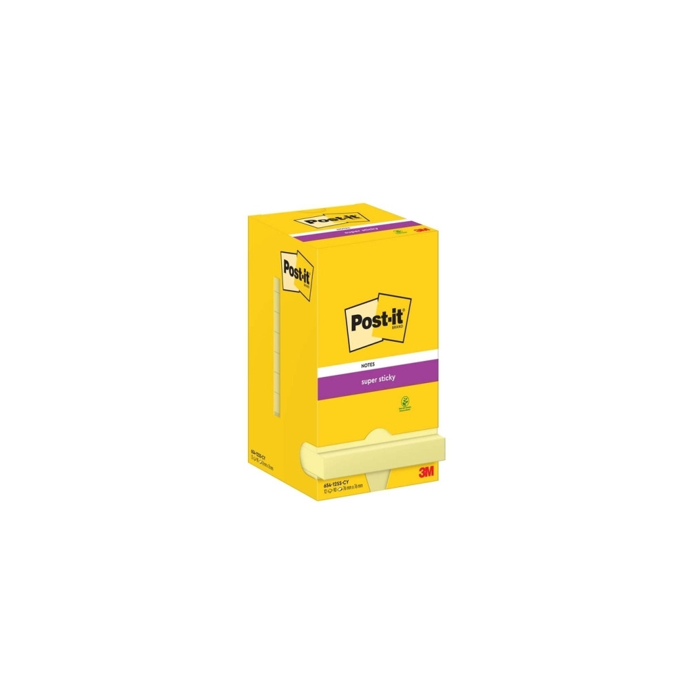 Produktbild för Post-it Super Sticky Notes, ultragul, 76 mm x 76 mm, pakke a...
