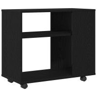 Produktbild för Sidobord svart ek 70x35x60 cm konstruerat trä