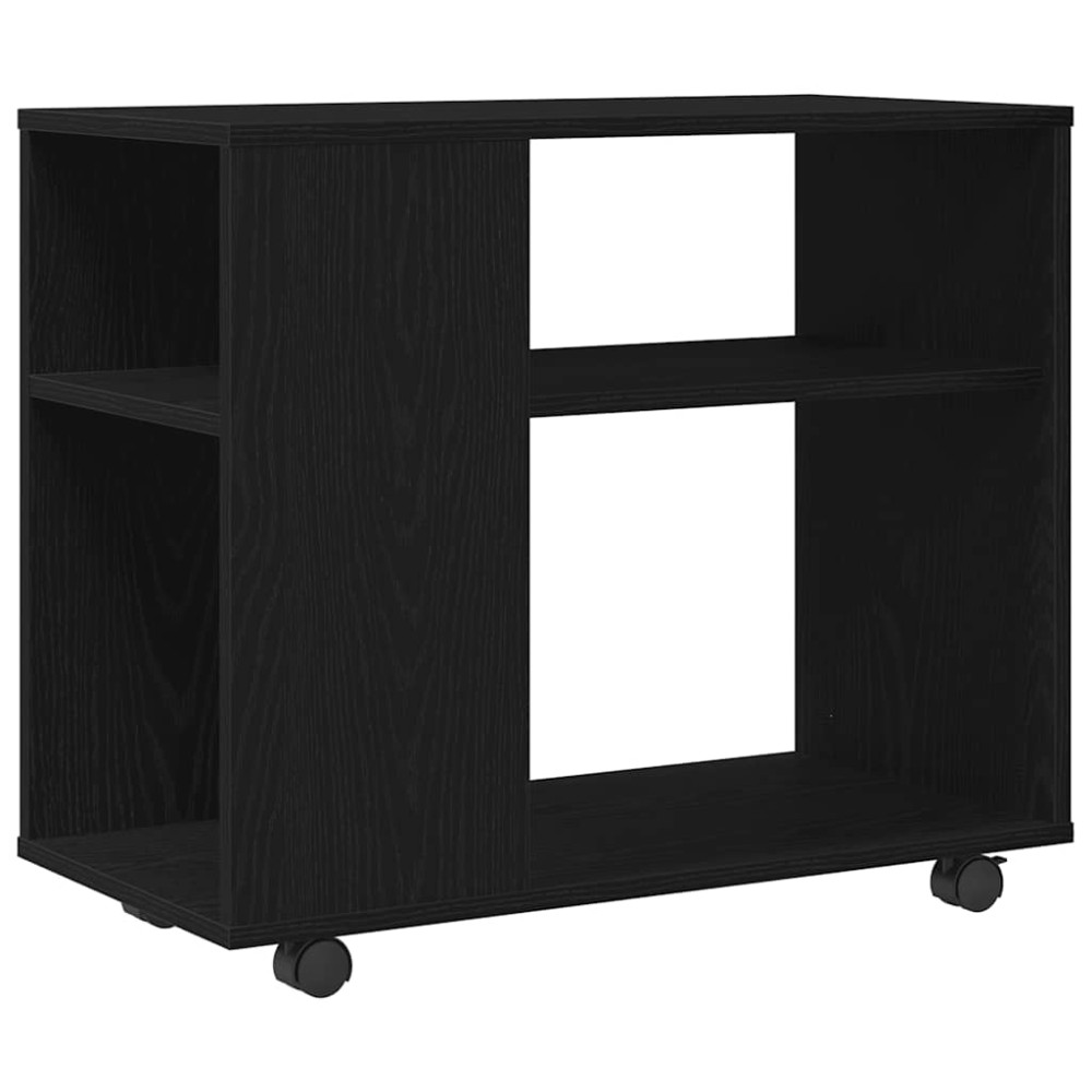 Produktbild för Sidobord svart ek 70x35x60 cm konstruerat trä