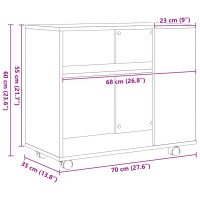 Produktbild för Sidobord svart ek 70x35x60 cm konstruerat trä