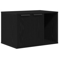 Produktbild för Kattlåda svart ek 60x40x40 cm konstruerat trä