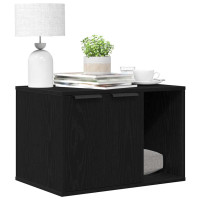Produktbild för Kattlåda svart ek 60x40x40 cm konstruerat trä