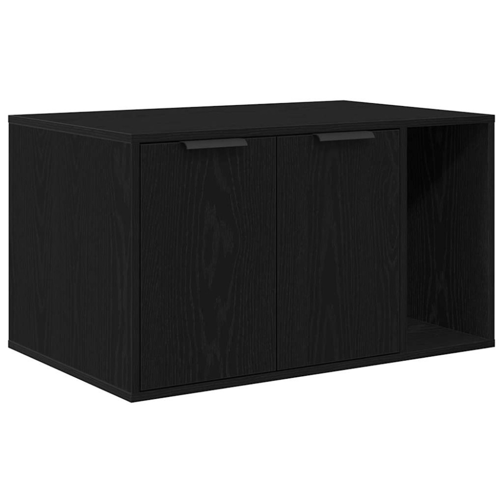 Produktbild för Kattlåda svart ek 80x50x45 cm konstruerat trä