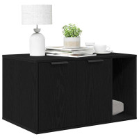 Produktbild för Kattlåda svart ek 80x50x45 cm konstruerat trä