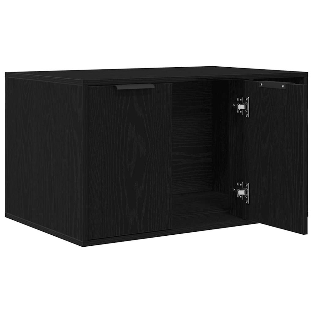 Produktbild för Kattlåda svart ek 80x50x45 cm konstruerat trä