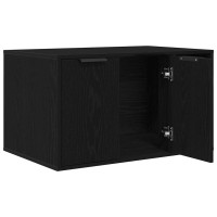 Produktbild för Kattlåda svart ek 80x50x45 cm konstruerat trä