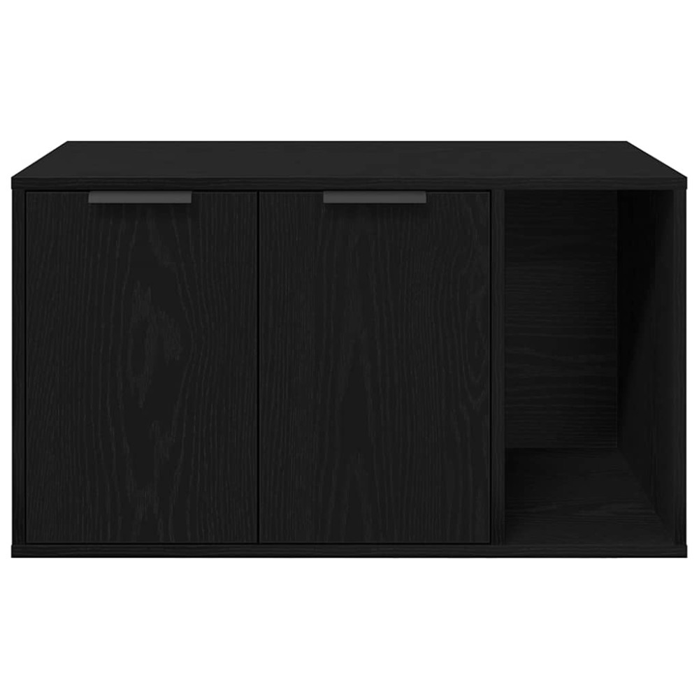 Produktbild för Kattlåda svart ek 80x50x45 cm konstruerat trä