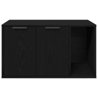 Produktbild för Kattlåda svart ek 80x50x45 cm konstruerat trä