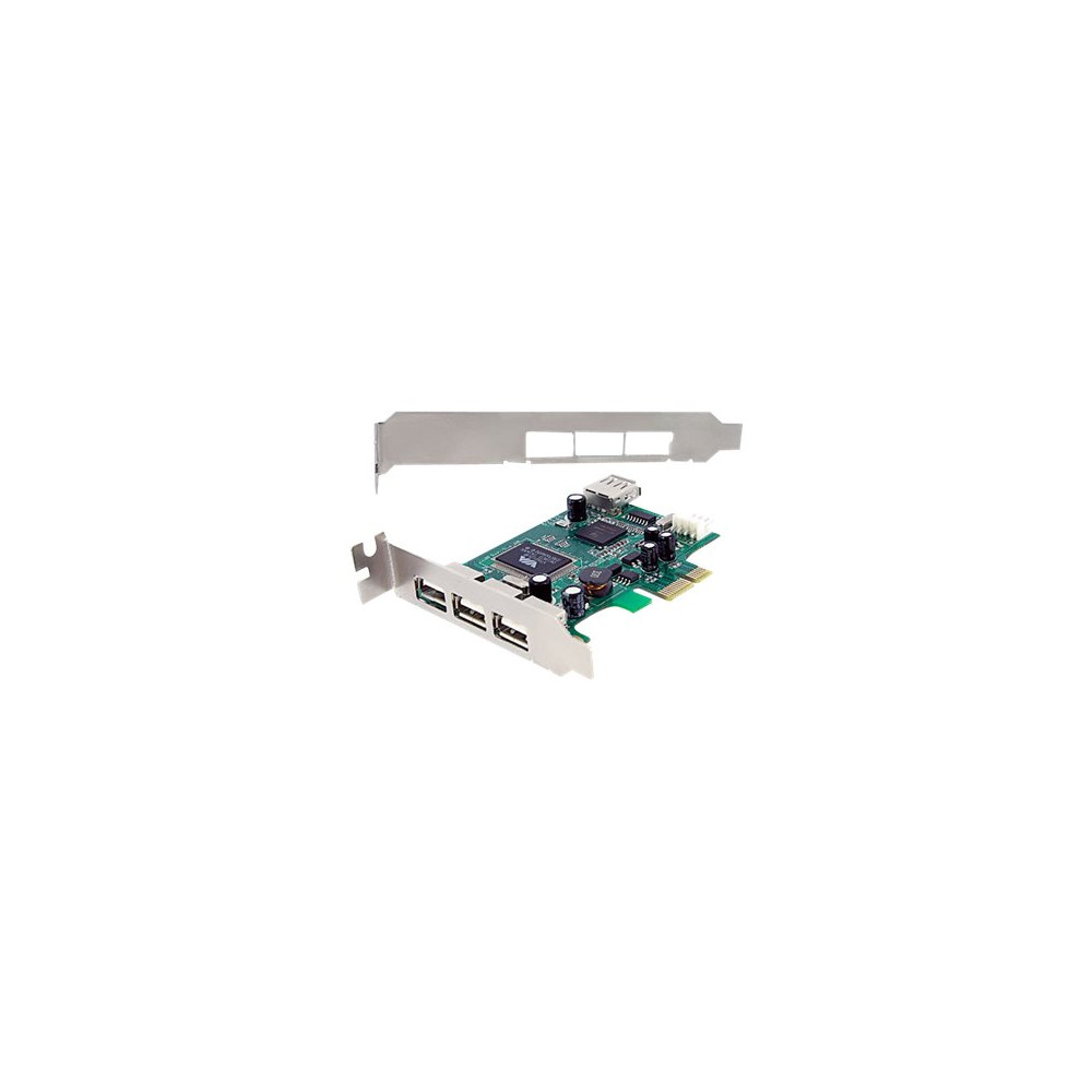 Produktbild för StarTech.com 4 Port PCI Express Low Profile High Speed USB Card - PCIe USB 2.0 Card - PCI-E USB 2.0 Card (PEXUSB4DP) - USB-adapter - PCI Express x1 - 4 portar