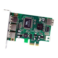 Produktbild för StarTech.com 4 Port PCI Express Low Profile High Speed USB Card - PCIe USB 2.0 Card - PCI-E USB 2.0 Card (PEXUSB4DP) - USB-adapter - PCI Express x1 - 4 portar