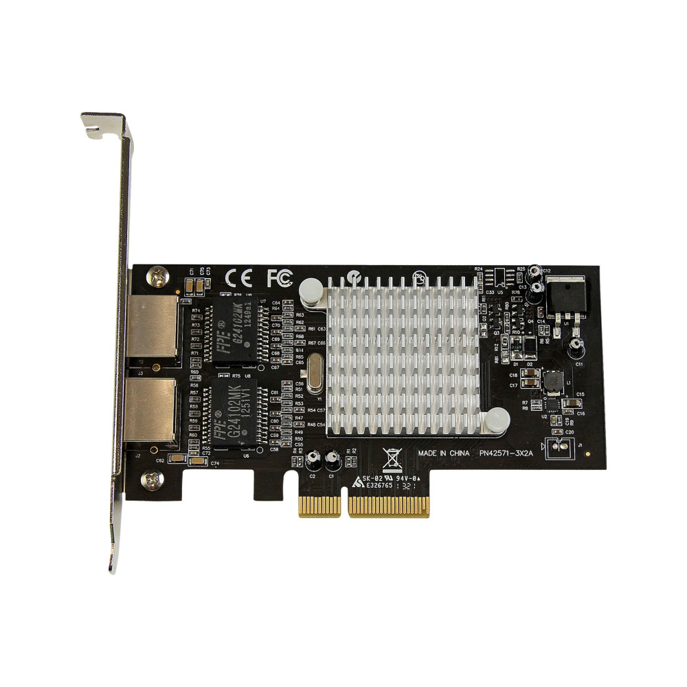 Produktbild för Startech Dual Port PCI Express (PCIe x4) Gigabit Ethernet Server Adapter - 2 Port Network Card - Intel i350 NIC - GbE Network Card (ST2000SPEXI) - nätverksadapter - PCIe 2.1 x4 - Gigabit Ethernet x 2