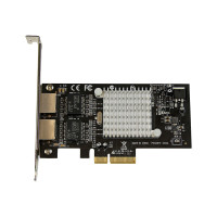 Produktbild för Startech Dual Port PCI Express (PCIe x4) Gigabit Ethernet Server Adapter - 2 Port Network Card - Intel i350 NIC - GbE Network Card (ST2000SPEXI) - nätverksadapter - PCIe 2.1 x4 - Gigabit Ethernet x 2