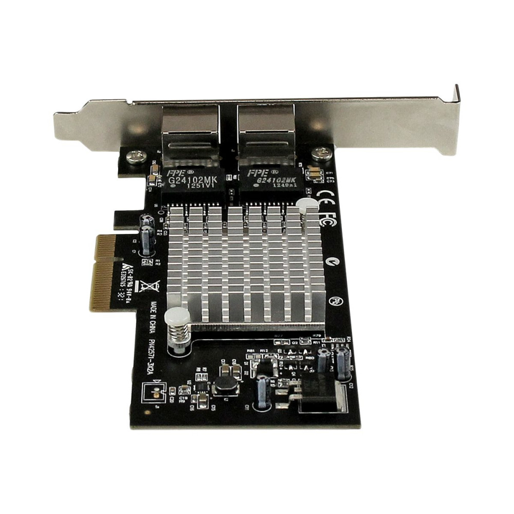 Produktbild för Startech Dual Port PCI Express (PCIe x4) Gigabit Ethernet Server Adapter - 2 Port Network Card - Intel i350 NIC - GbE Network Card (ST2000SPEXI) - nätverksadapter - PCIe 2.1 x4 - Gigabit Ethernet x 2