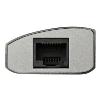 Produktbild för Startech Bärbar USB 3.0-hubb med 3 portar plus Gigabit Ethernet - inbyggd kabel - hubb - 3 portar