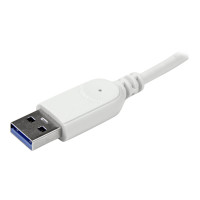 Produktbild för Startech Bärbar USB 3.0-hubb med 3 portar plus Gigabit Ethernet - inbyggd kabel - hubb - 3 portar