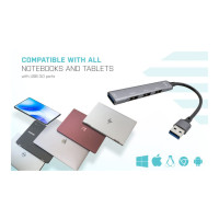 Produktbild för i-Tec USB 3.0 Metal HUB - hubb - 4 portar