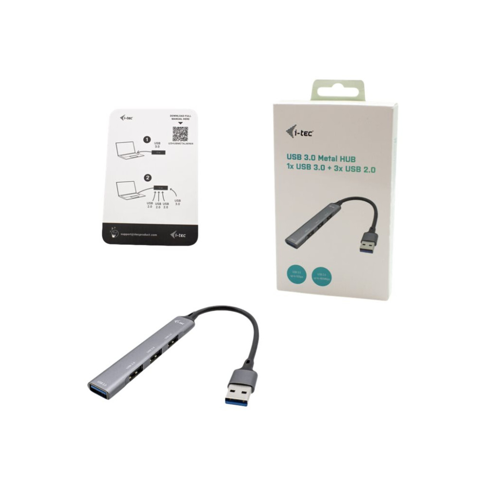 Produktbild för i-Tec USB 3.0 Metal HUB - hubb - 4 portar
