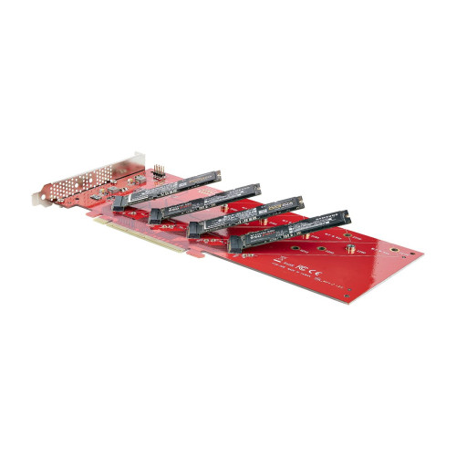 StarTech.com StarTech.com Quad M.2 PCIe Adapter Card, x16 Quad NVMe or AHCI M.2 SSD to PCI Express 4.0, Up to 7.8GBps/Drive, For 2242/2260/2280/22110mm PCIe M-Key M2 SSDs, Bifurcation Required - PC/Linux Compatible (QUAD-M2-PCIE-CARD-B) - gränssnittsadapter - M.2 Card