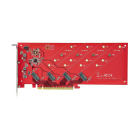 Produktbild för StarTech.com Quad M.2 PCIe Adapter Card, x16 Quad NVMe or AHCI M.2 SSD to PCI Express 4.0, Up to 7.8GBps/Drive, For 2242/2260/2280/22110mm PCIe M-Key M2 SSDs, Bifurcation Required - PC/Linux Compatible (QUAD-M2-PCIE-CARD-B) - gränssnittsadapter - M.2 Card