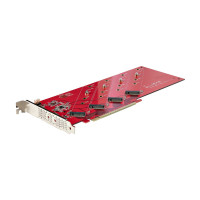 Produktbild för StarTech.com Quad M.2 PCIe Adapter Card, x16 Quad NVMe or AHCI M.2 SSD to PCI Express 4.0, Up to 7.8GBps/Drive, For 2242/2260/2280/22110mm PCIe M-Key M2 SSDs, Bifurcation Required - PC/Linux Compatible (QUAD-M2-PCIE-CARD-B) - gränssnittsadapter - M.2 Card