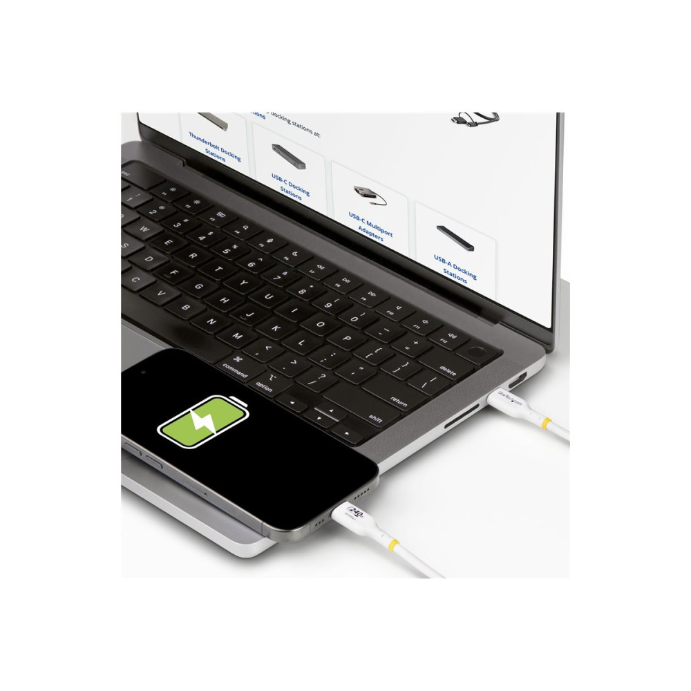 Produktbild för StarTech.com 2m USB C Charging Cable, USB-IF Certified USB-C Cable, 240W - USB typ C-kabel - USB-C till USB-C - 2 m