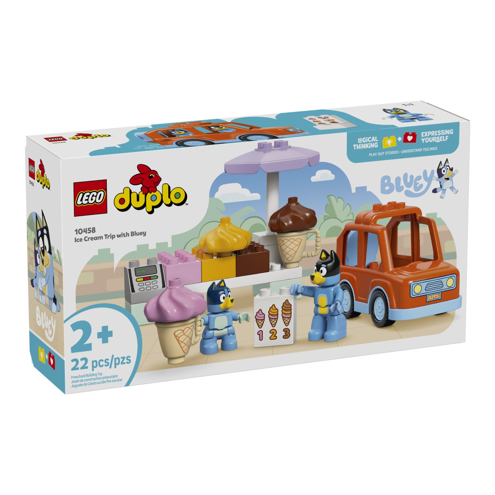 Produktbild för LEGO DUPLO Bluey 10458 - Glassutflykt med Bluey - byggsats
