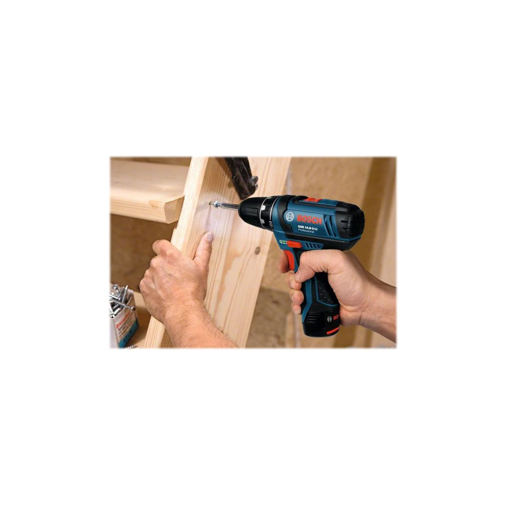 Produktbild för Bosch Light Series GSR 10,8-2-LI Professional borr/drivare - sladdlös - 2 hastigheter - 2 batterier