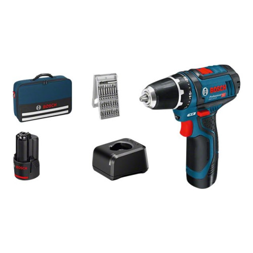 Bosch Powertools Bosch GSR Professional 12V-15 - borr/drivare - sladdlös - 2 hastigheter - 2 batterier