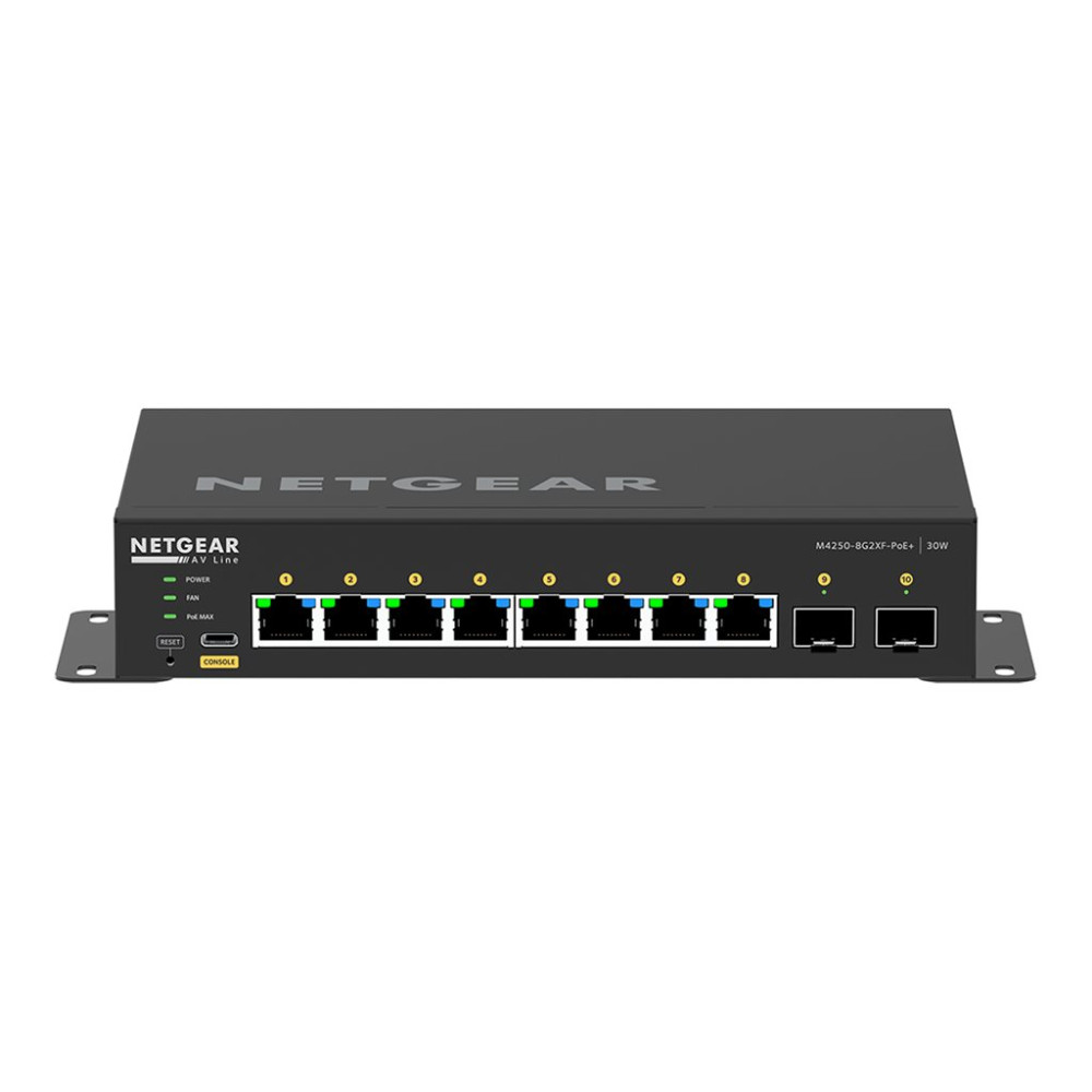 Produktbild för NETGEAR AV Line M4250-8G2XF-PoE+ - switch - 10 portar - Administrerad