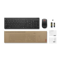 Produktbild för Lenovo Essential Wireless Combo Gen 2 - sats med tangentbord och mus - QWERTY - Nordisk - svart Inmatningsenhet