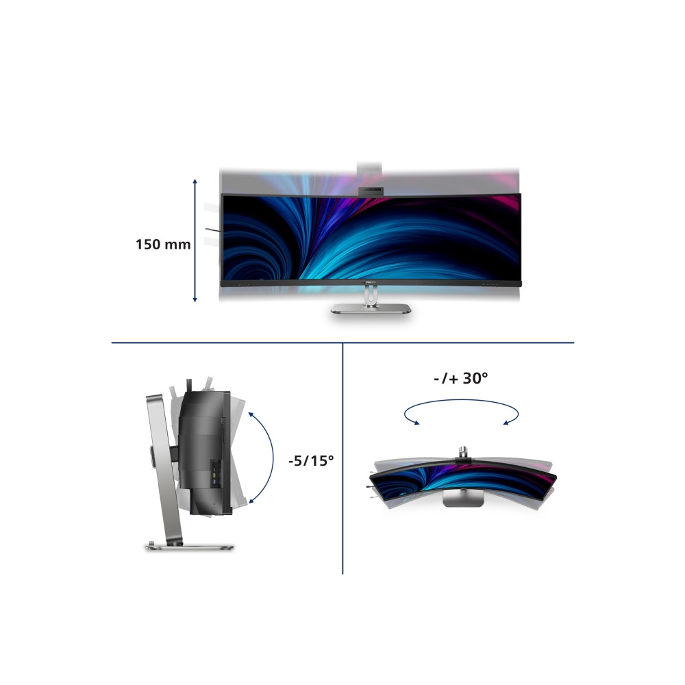 Produktbild för Philips 49B2U6900CH - 6000 Series - LED-skärm - böjd - 49" - HDR