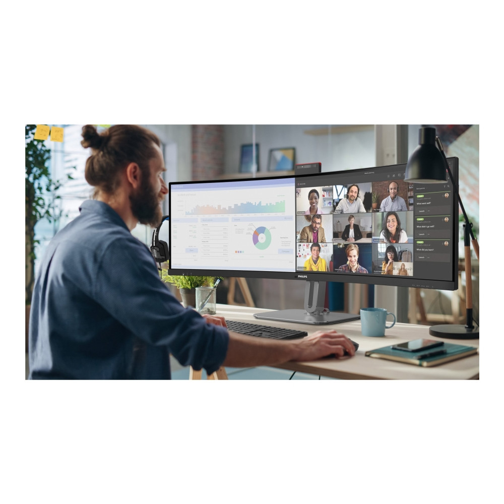 Produktbild för Philips 49B2U6900CH - 6000 Series - LED-skärm - böjd - 49" - HDR