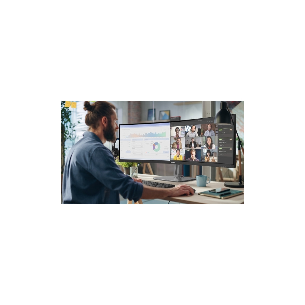 Produktbild för Philips 49B2U6900CH - 6000 Series - LED-skärm - böjd - 49" - HDR