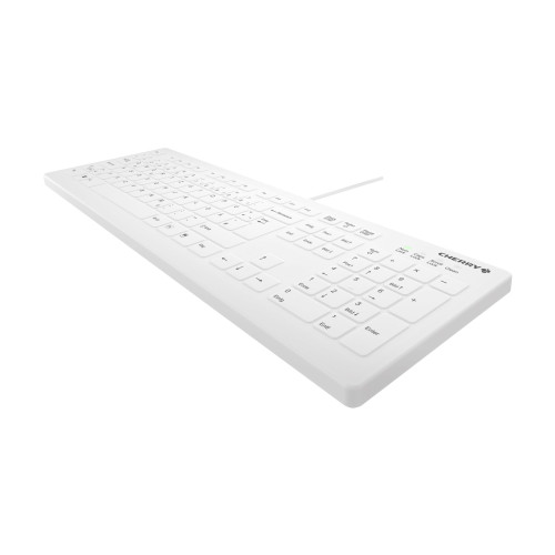 CHERRY Contour Active Key QuickClean AK-C8112 - tangentbord - medicinsk, hygienisk design - 100% full size - QWERTZ - tysk - vit Inmatningsenhet -