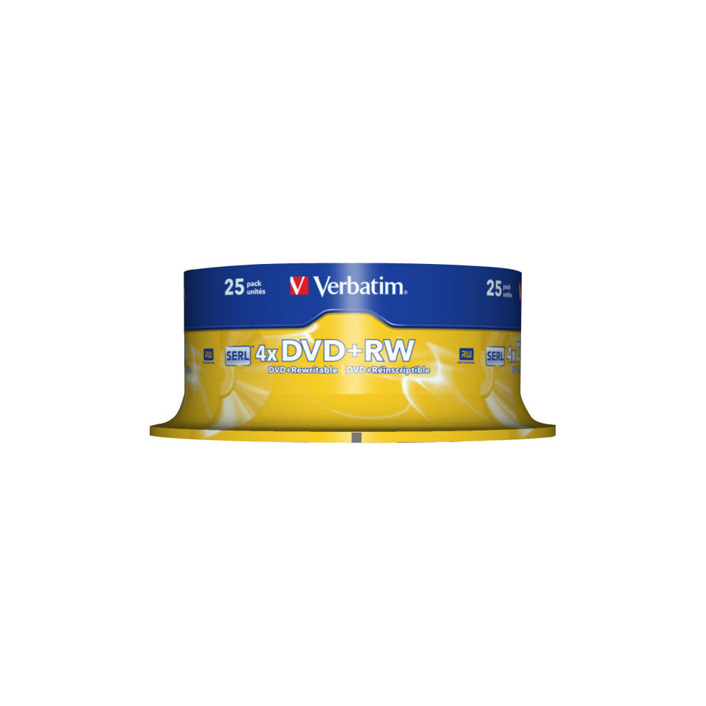 Produktbild för Verbatim - DVD+RW x 25 - 4.7 GB - lagringsmedier