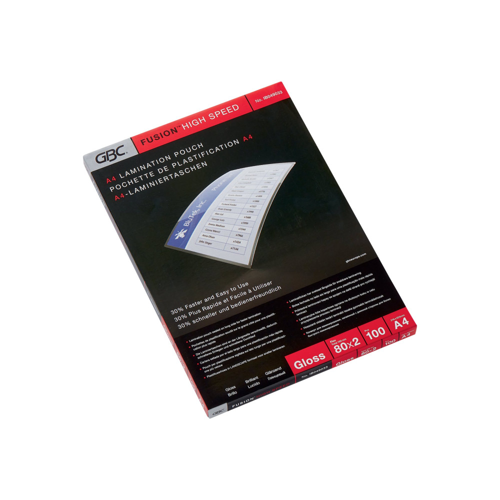 Produktbild för GBC HighSpeed Pouch - 100-pack - glättat - 216 x 303 mm - lamineringsfickor