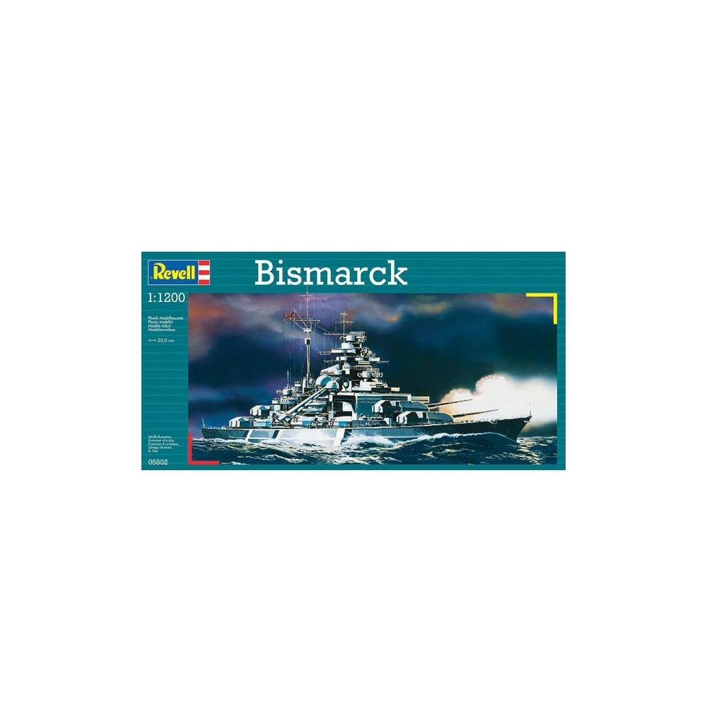 Produktbild för Revell 5802, Modellskepp, Monteringssats, 1:1200, Bismarck,...