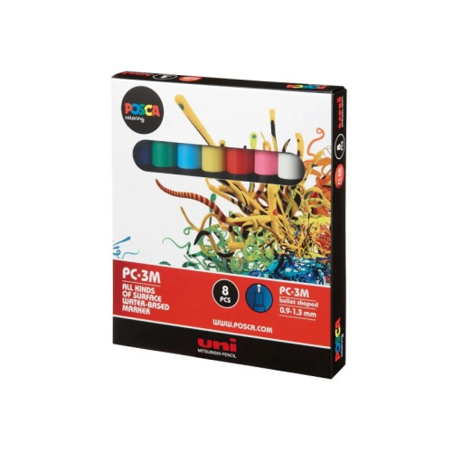 POSCA Paintmarker, Uni-Ball POSCA PC-3M, 0,9-1,3 mm, ass. farver,...