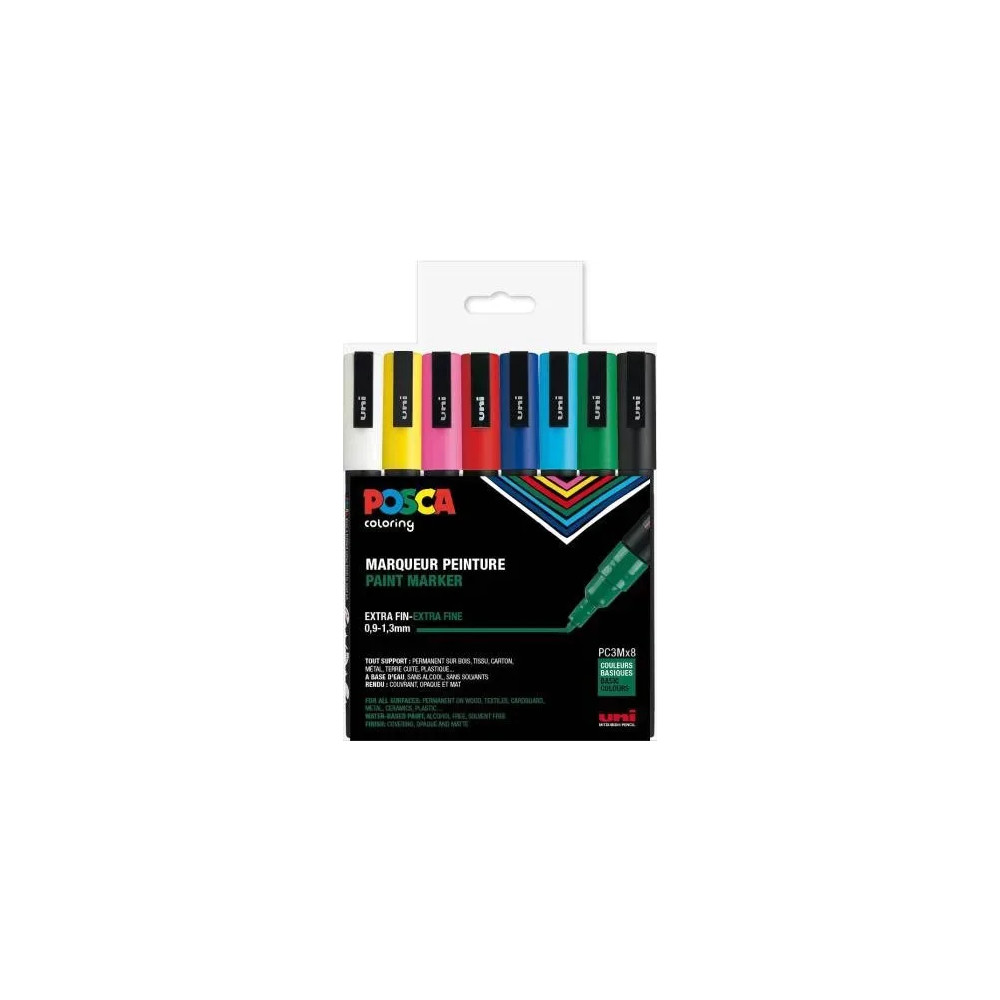 Produktbild för Paintmarker, Uni-Ball POSCA PC-3M, 0,9-1,3 mm, ass. farver,...