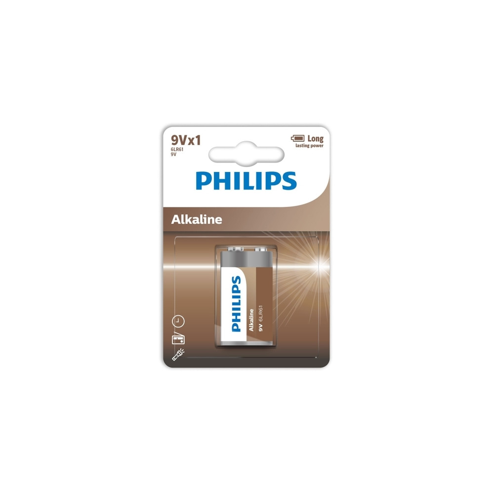 Produktbild för PHILIPS batteriteknik alkaliskt 9V 1-pack